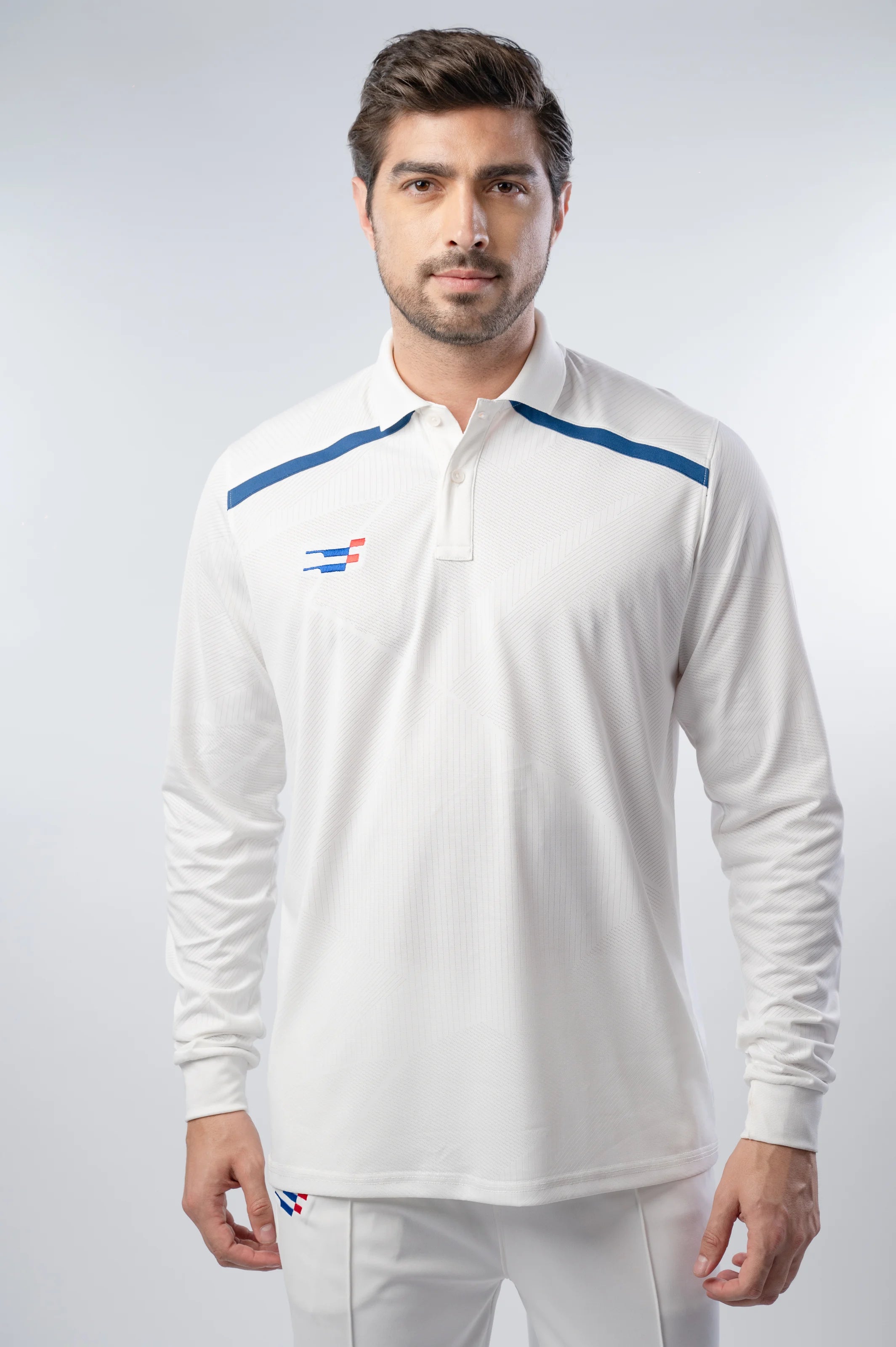 Bouncer Cricket Whites T-Shirt | Mesh Jacquard Breathable Cricket
