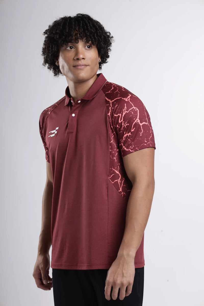 Athena Performance Polo T-Shirt | Wine