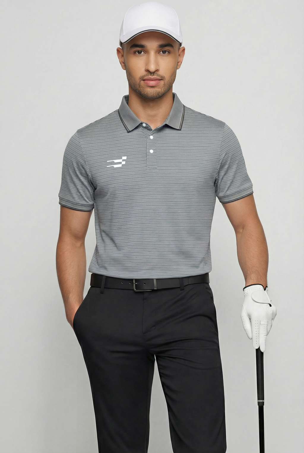 AeroLux Signature  Golf Polo T-Shirt | Moonstone