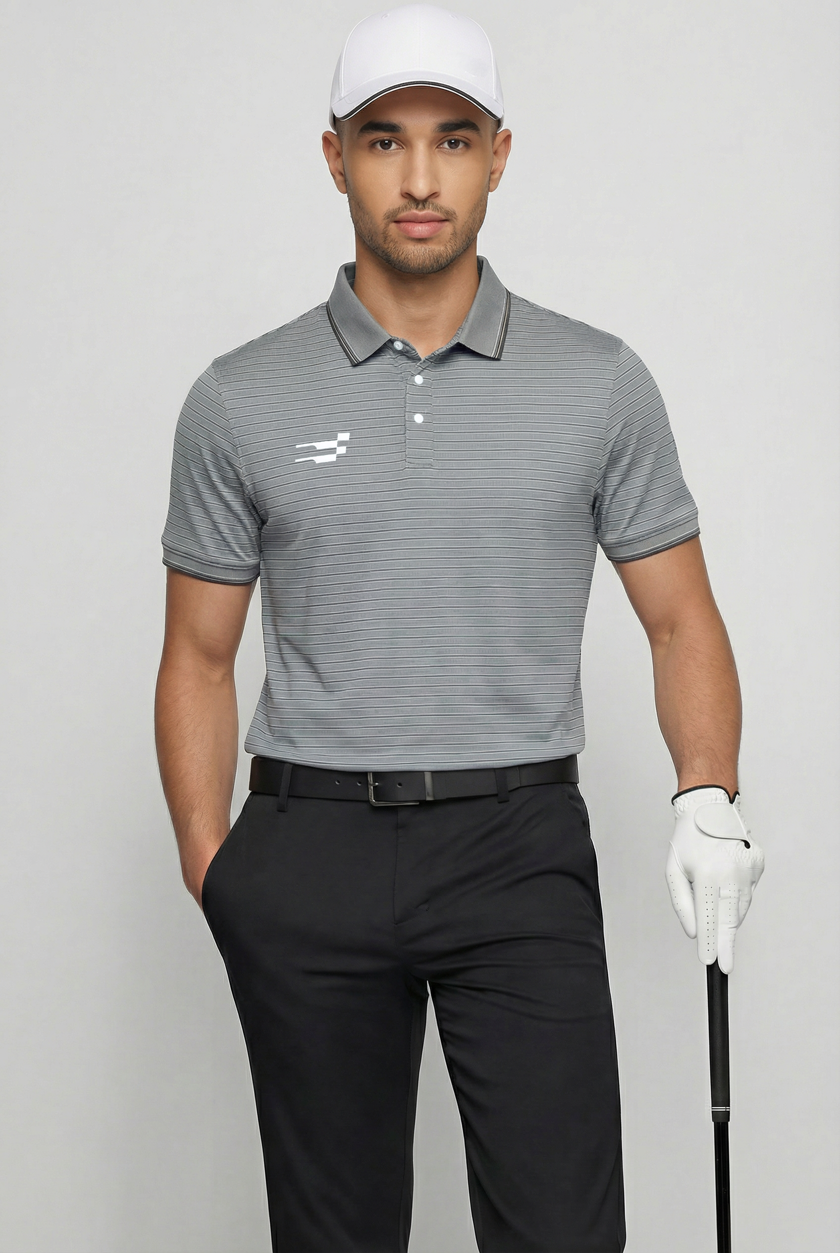 AeroLux Signature  Golf Polo T-Shirt | Moonstone