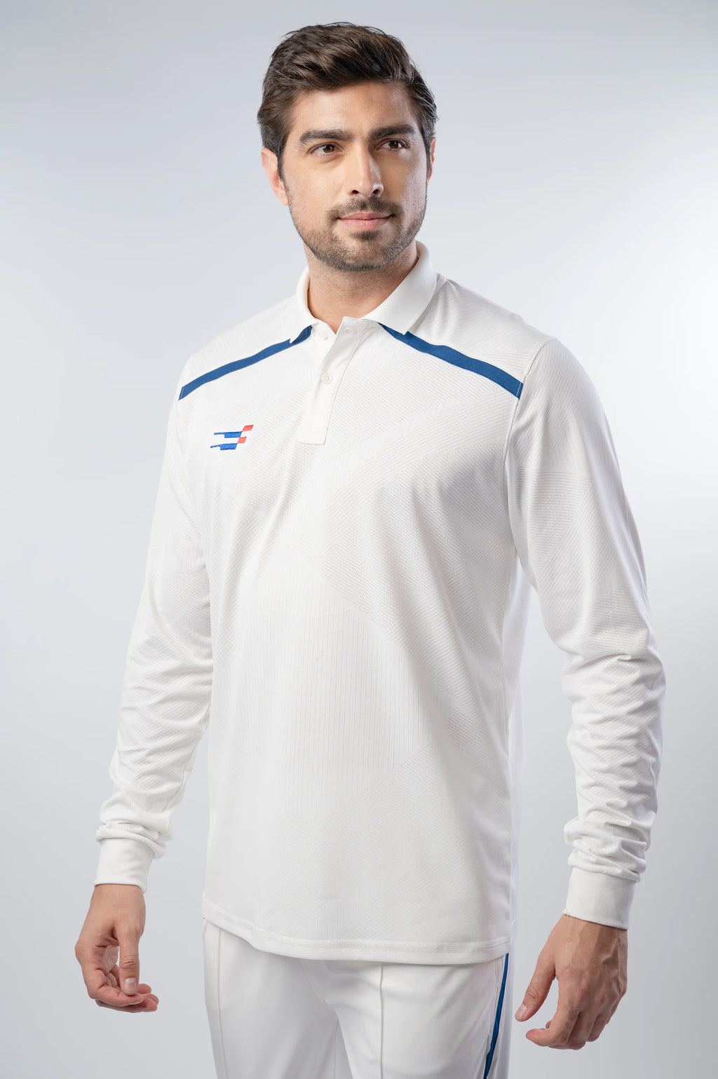 Bouncer Cricket Whites T-Shirt | Full-Sleeve