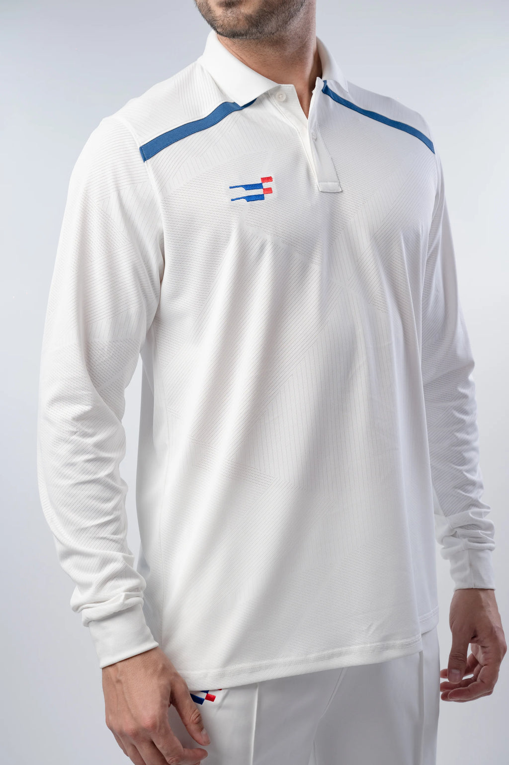 Bouncer Cricket Whites T-Shirt | Full-Sleeve