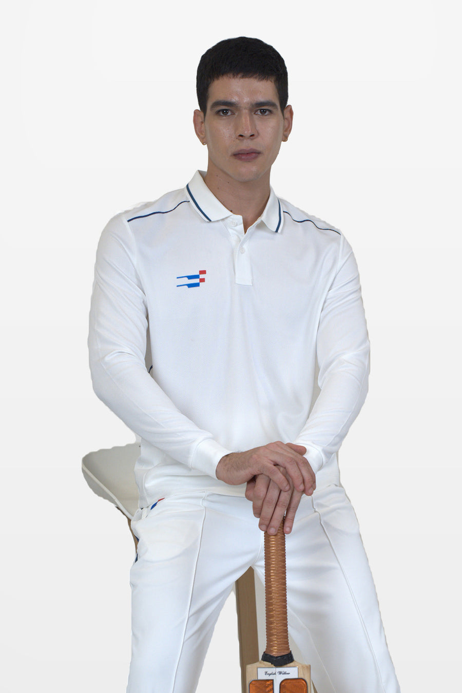 Beamer Cricket Whites T-Shirt | Full-Sleeve – front