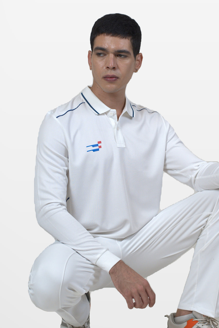 Beamer Cricket Whites T-Shirt | Full-Sleeve – front