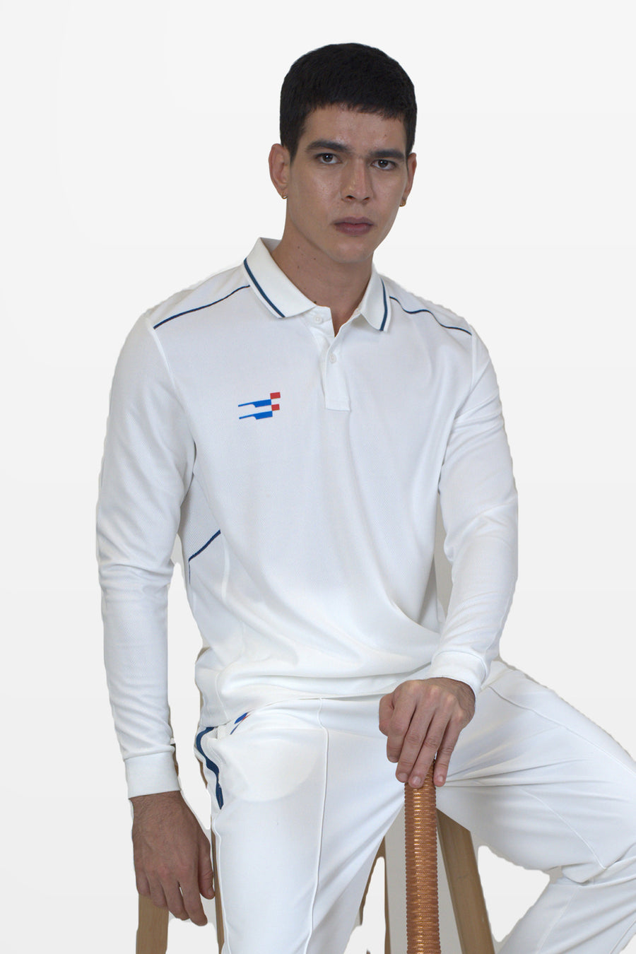 Beamer Cricket Whites T-Shirt | Full-Sleeve – front