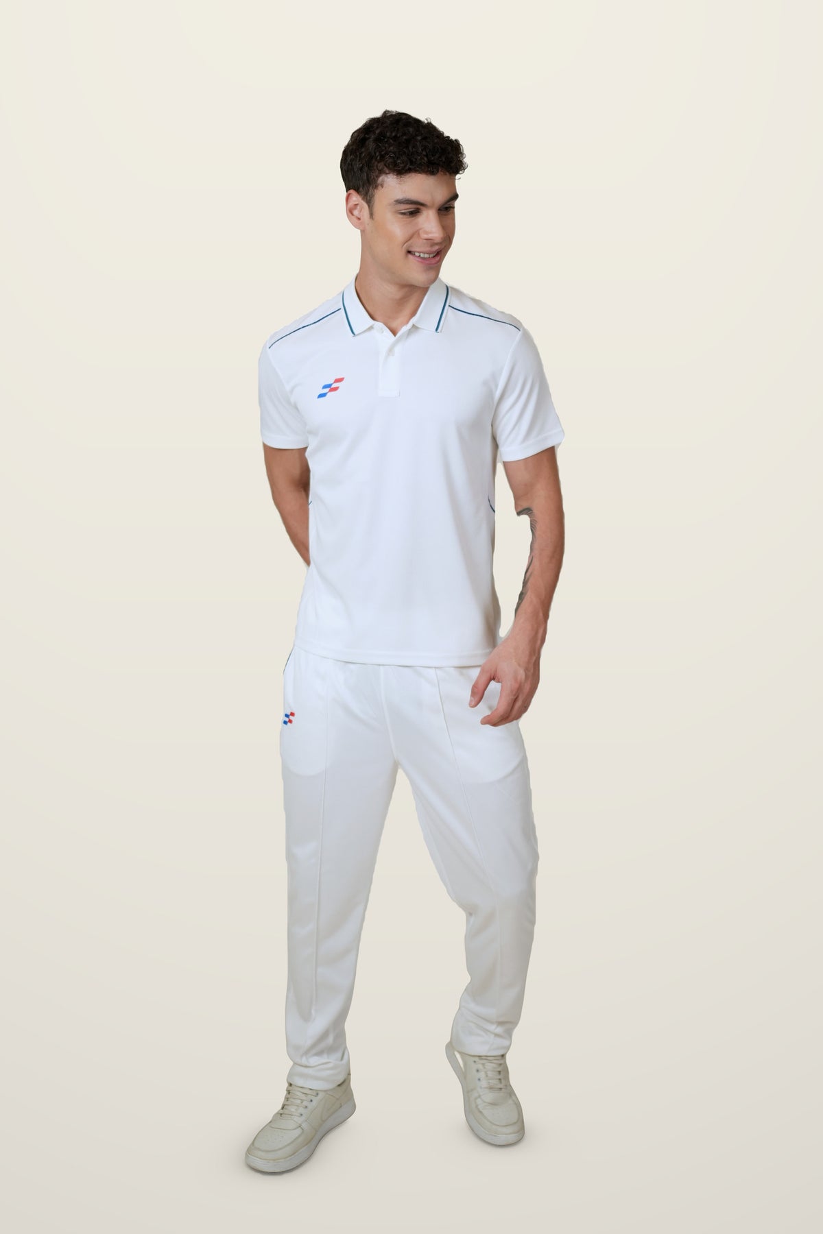 Beamer Cricket Whites T-Shirt | Half-Sleeve – front