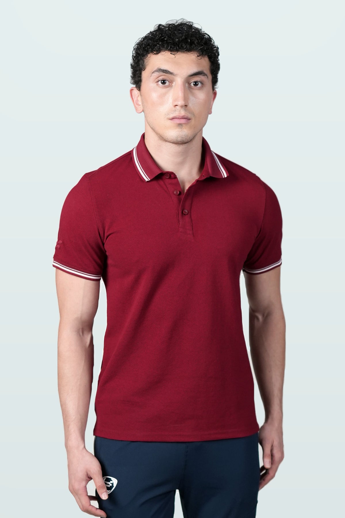 Elite Pique Polo T-Shirt | Maroon – front