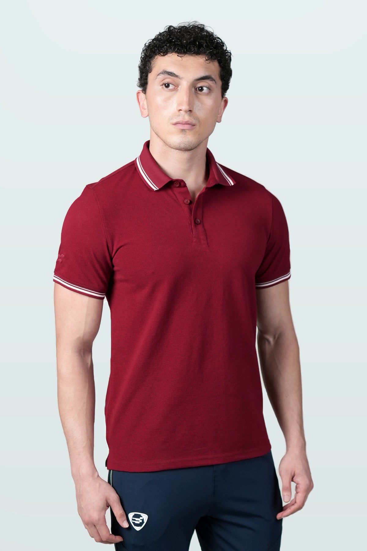 Elite Pique Polo T-Shirt | Maroon – front
