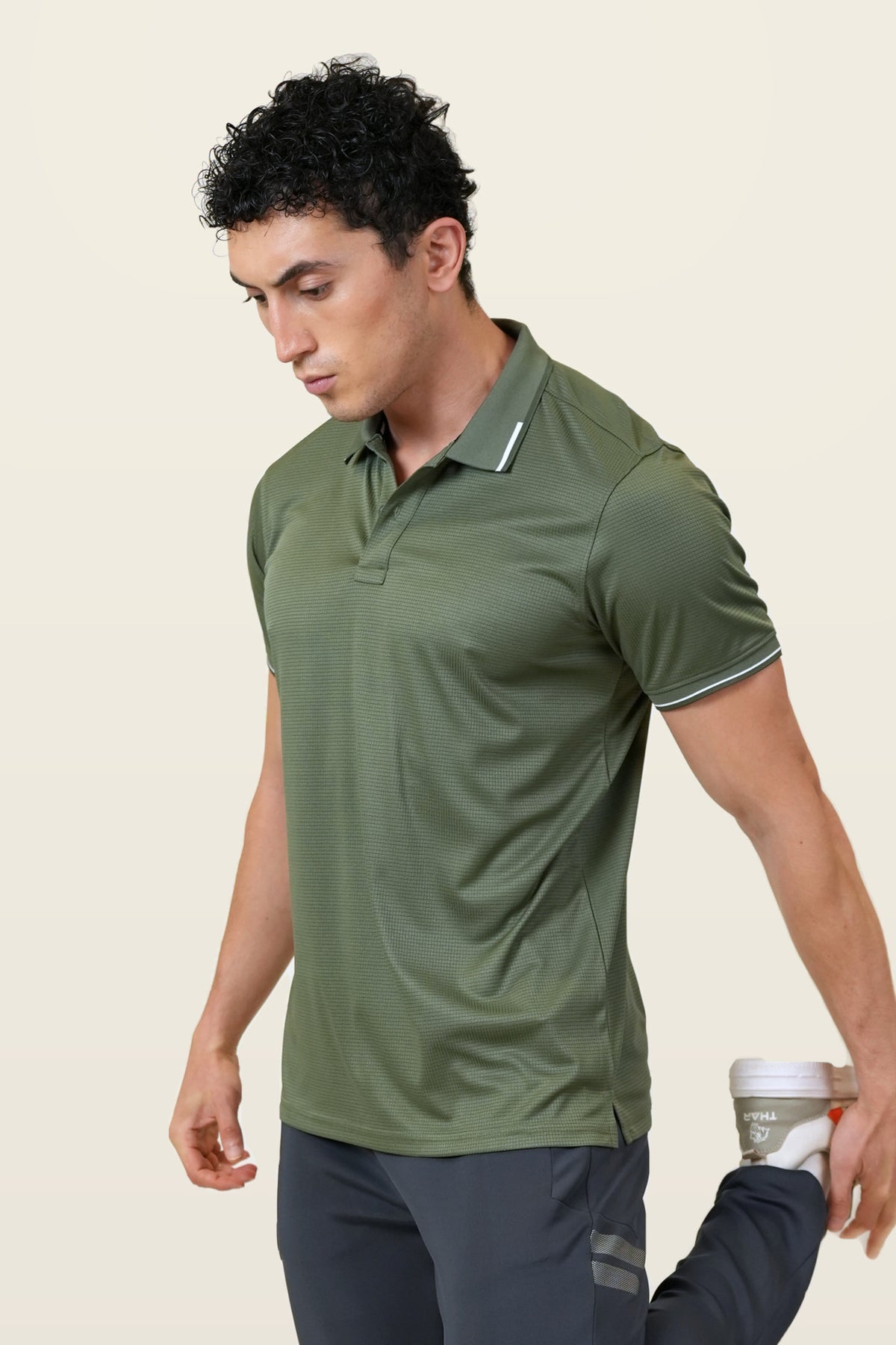 Essential Polo T-Shirt | Forest Green – three-quarter