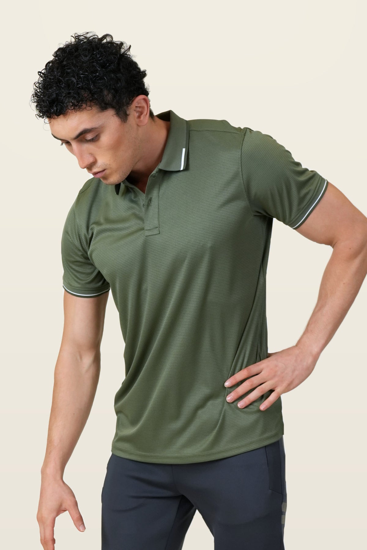 Essential Polo T-Shirt | Forest Green – front