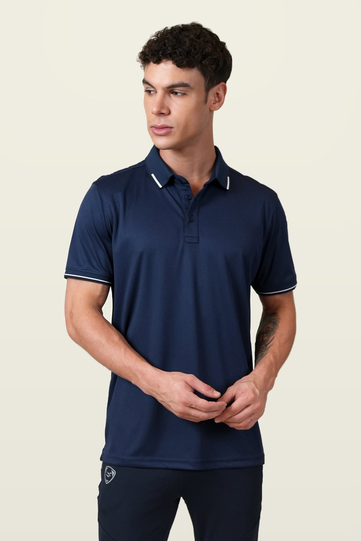 Essential Polo T-Shirt | Navy – front