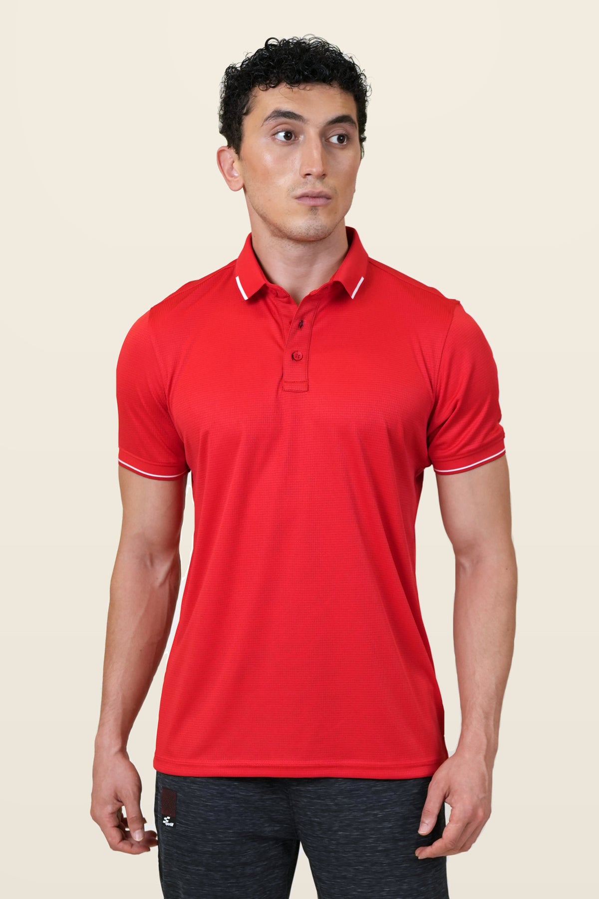 Essential Polo T-Shirt | Red – front