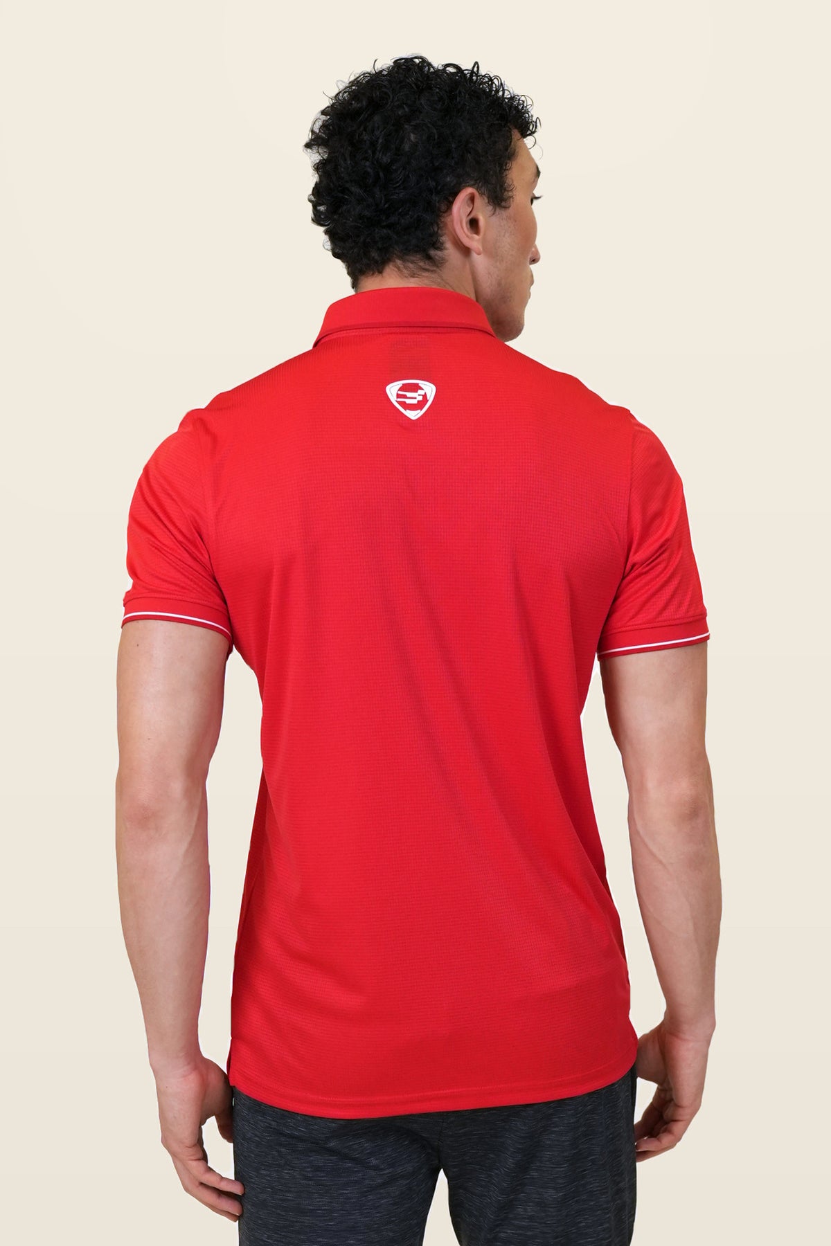 Essential Polo T-Shirt | Red – back