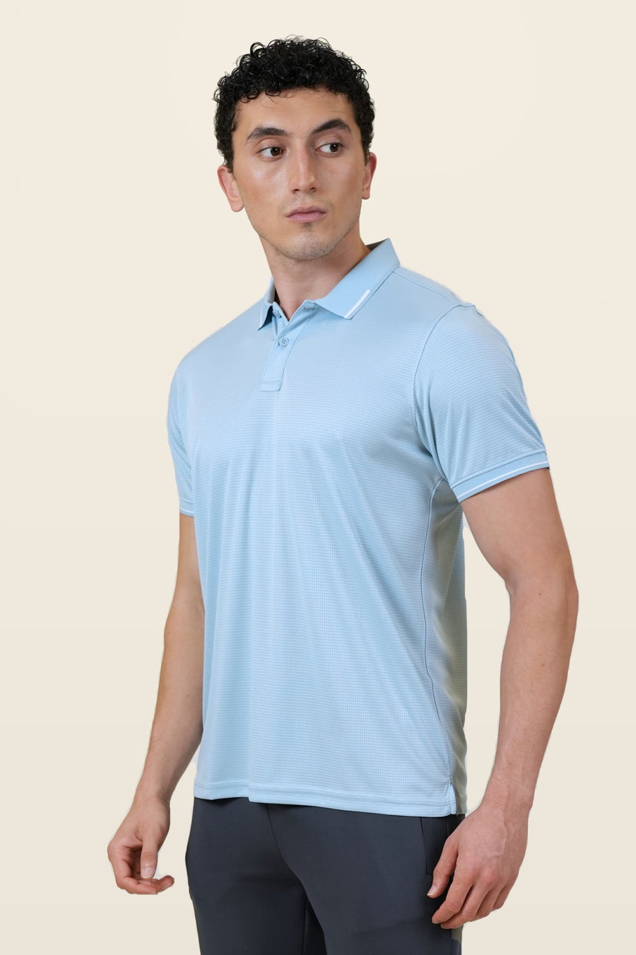 Essential Polo T-Shirt | Sky Blue – front