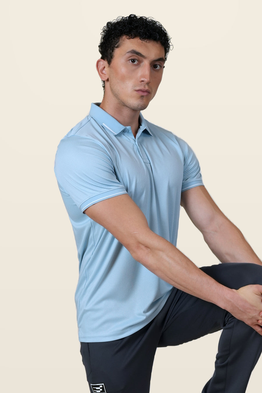 Essential Polo T-Shirt | Sky Blue – front