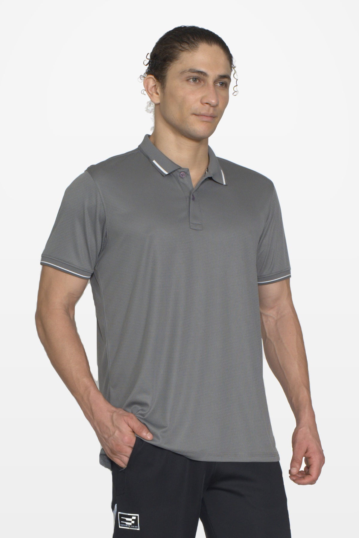 Essential Polo T-Shirt | Steel Grey – front