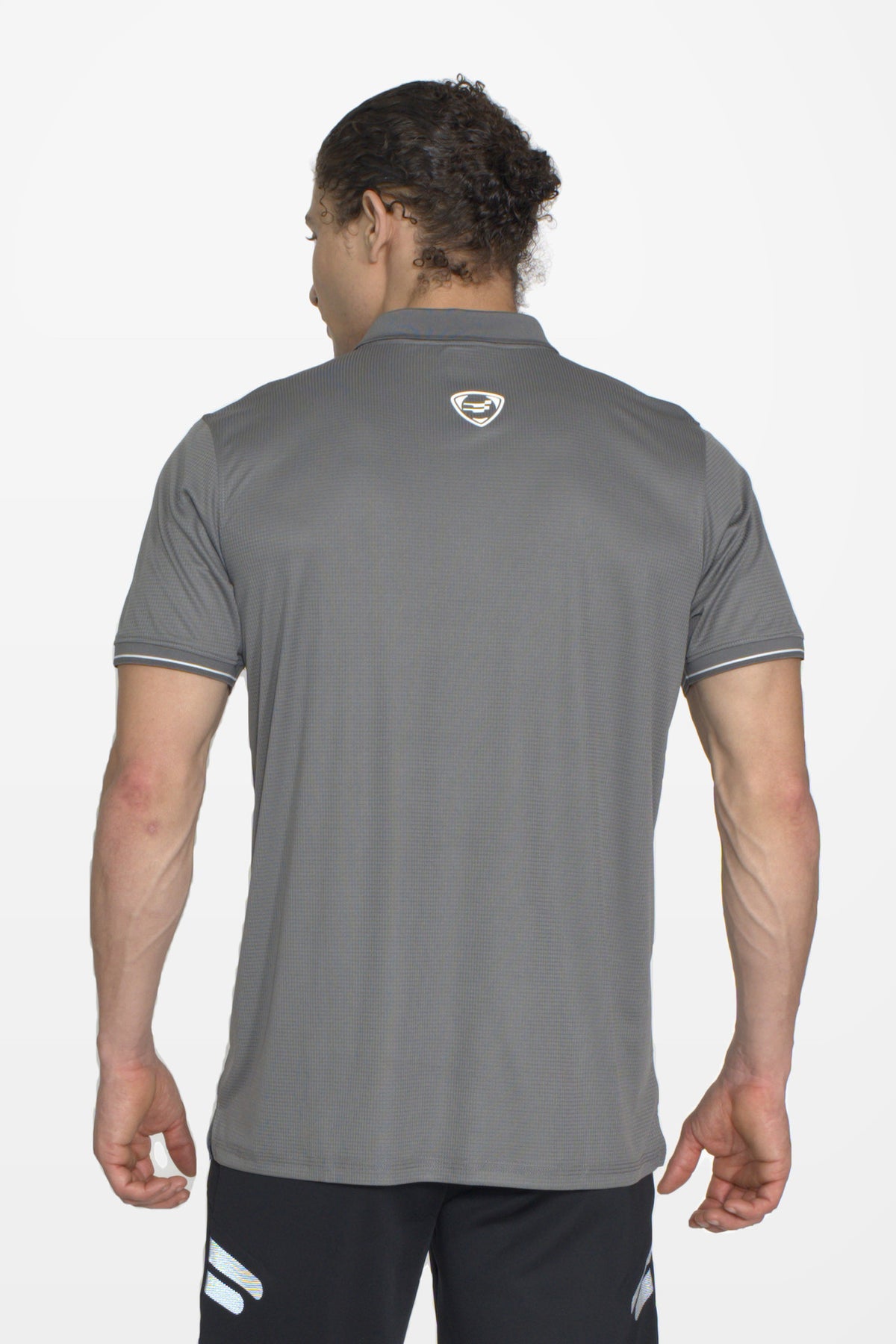Essential Polo T-Shirt | Steel Grey – back