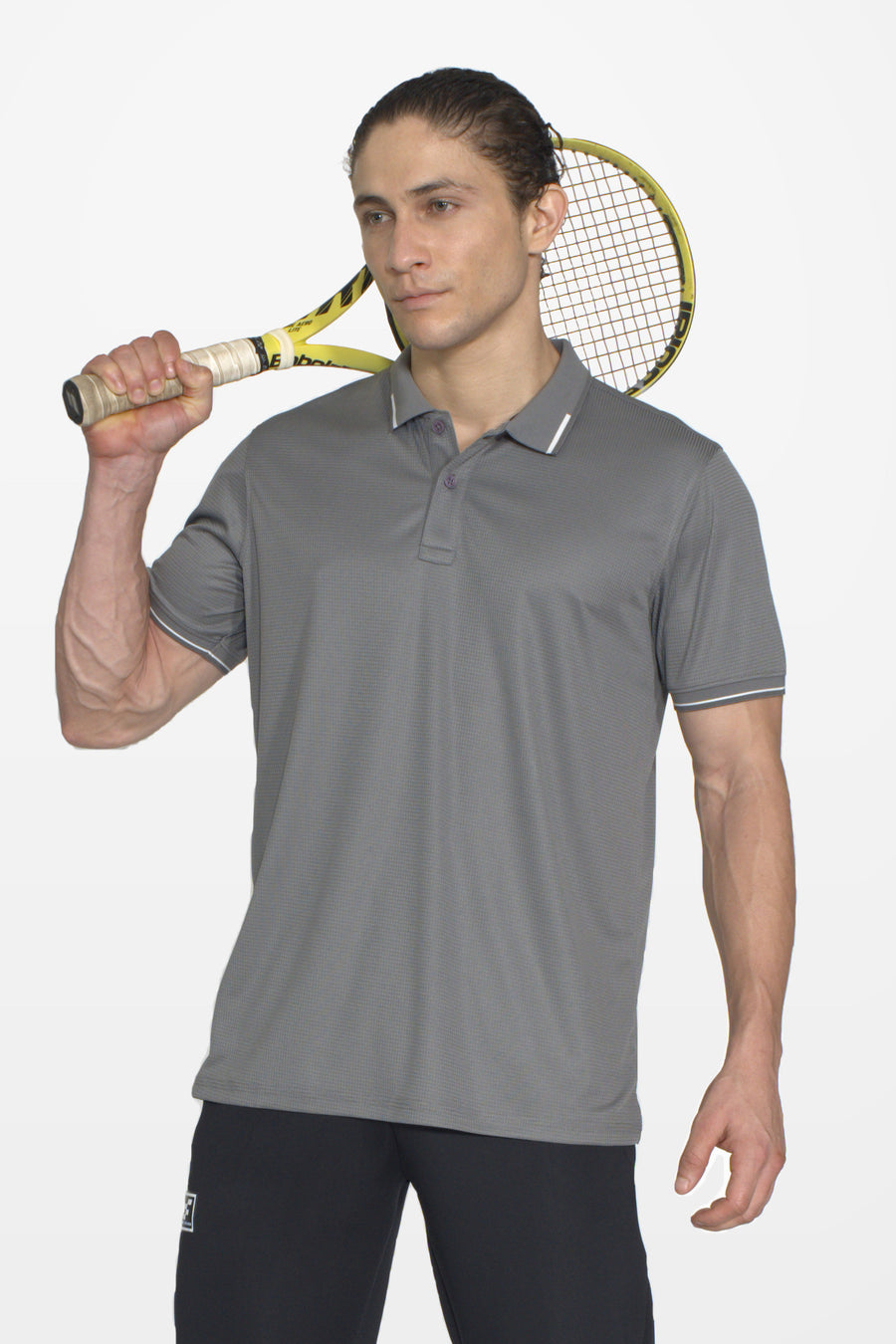 Essential Polo T-Shirt | Steel Grey – front