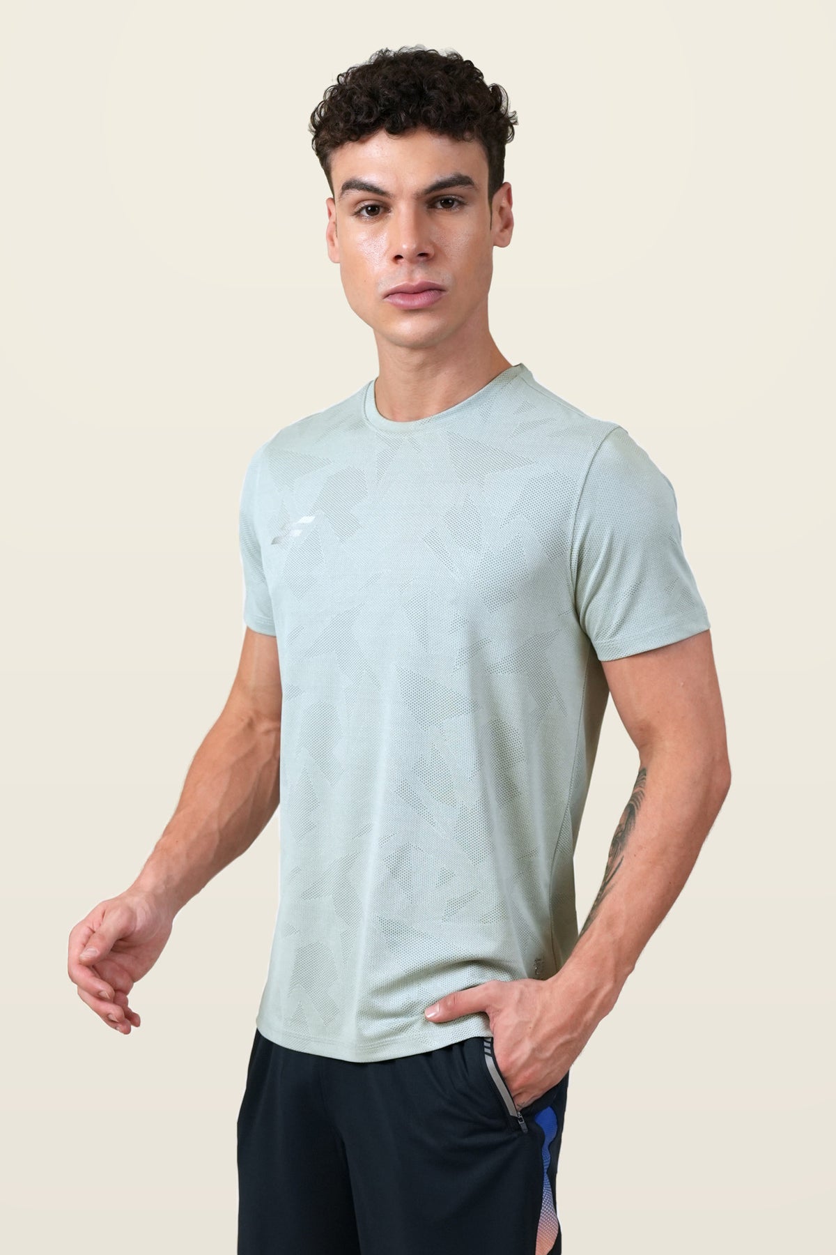 Fit-Gear Aero Mesh T-Shirt | Sage Green – three-quarter