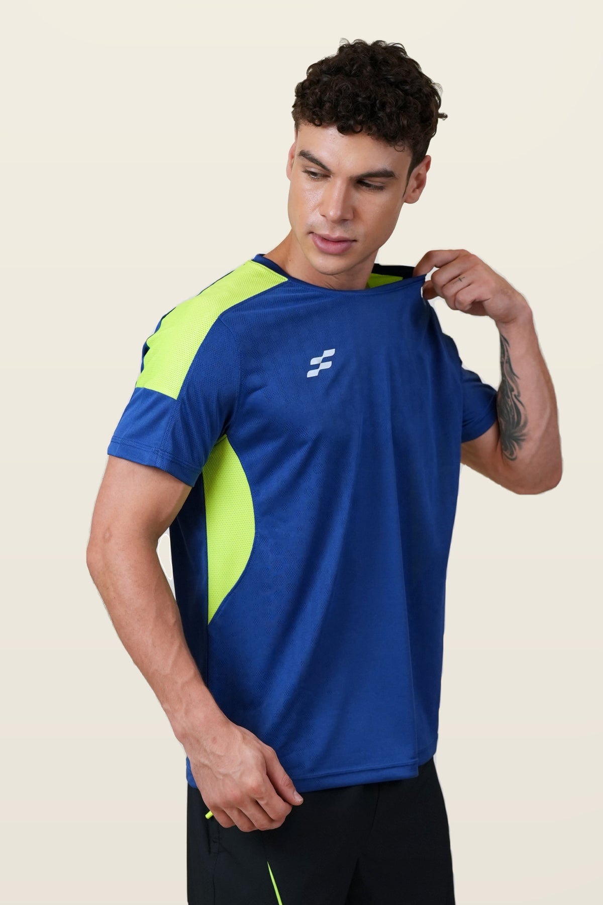 Fit-Gear Aero Weave T-Shirt | Navy Blue – three-quarter