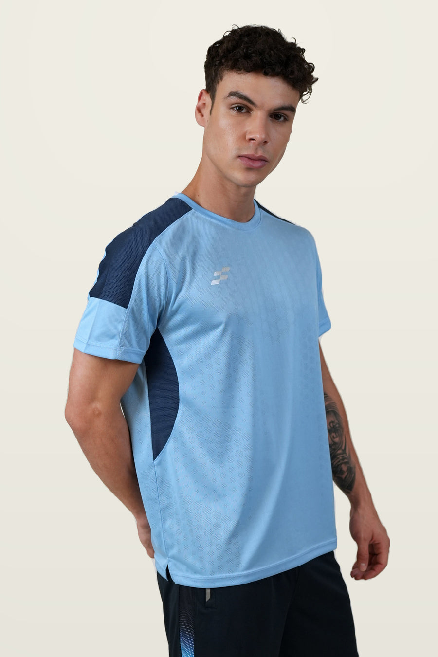 Fit-Gear Aero Weave T-Shirt | Sky Blue – three-quarter