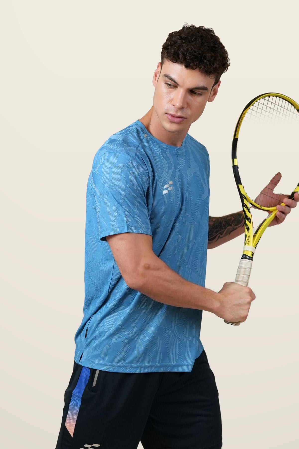 Fit-Gear Anti-Gravity T-Shirt | Blue Marine – three-quarter