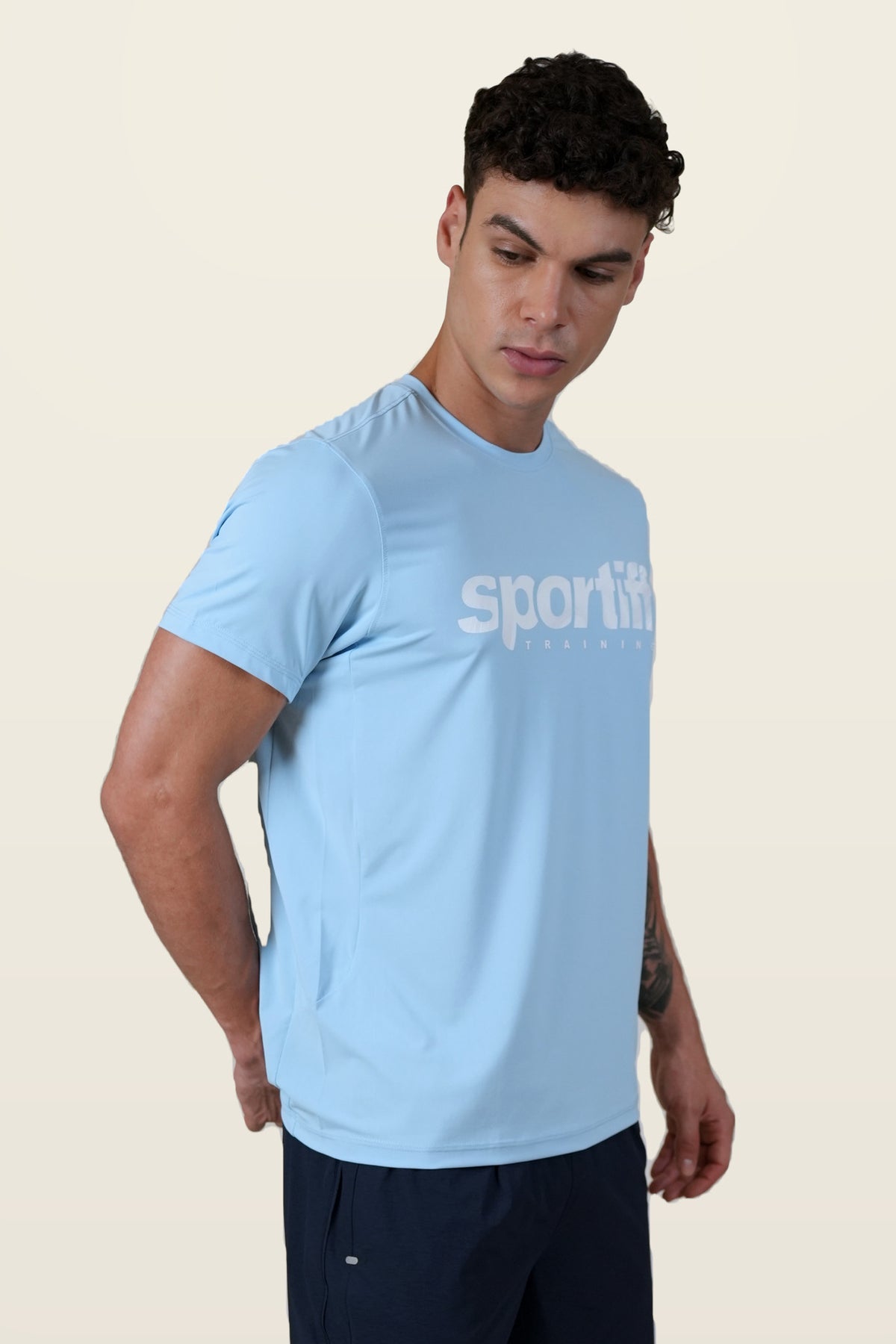 Fit-Gear Flow State T-Shirt | Dusk Blue – three-quarter