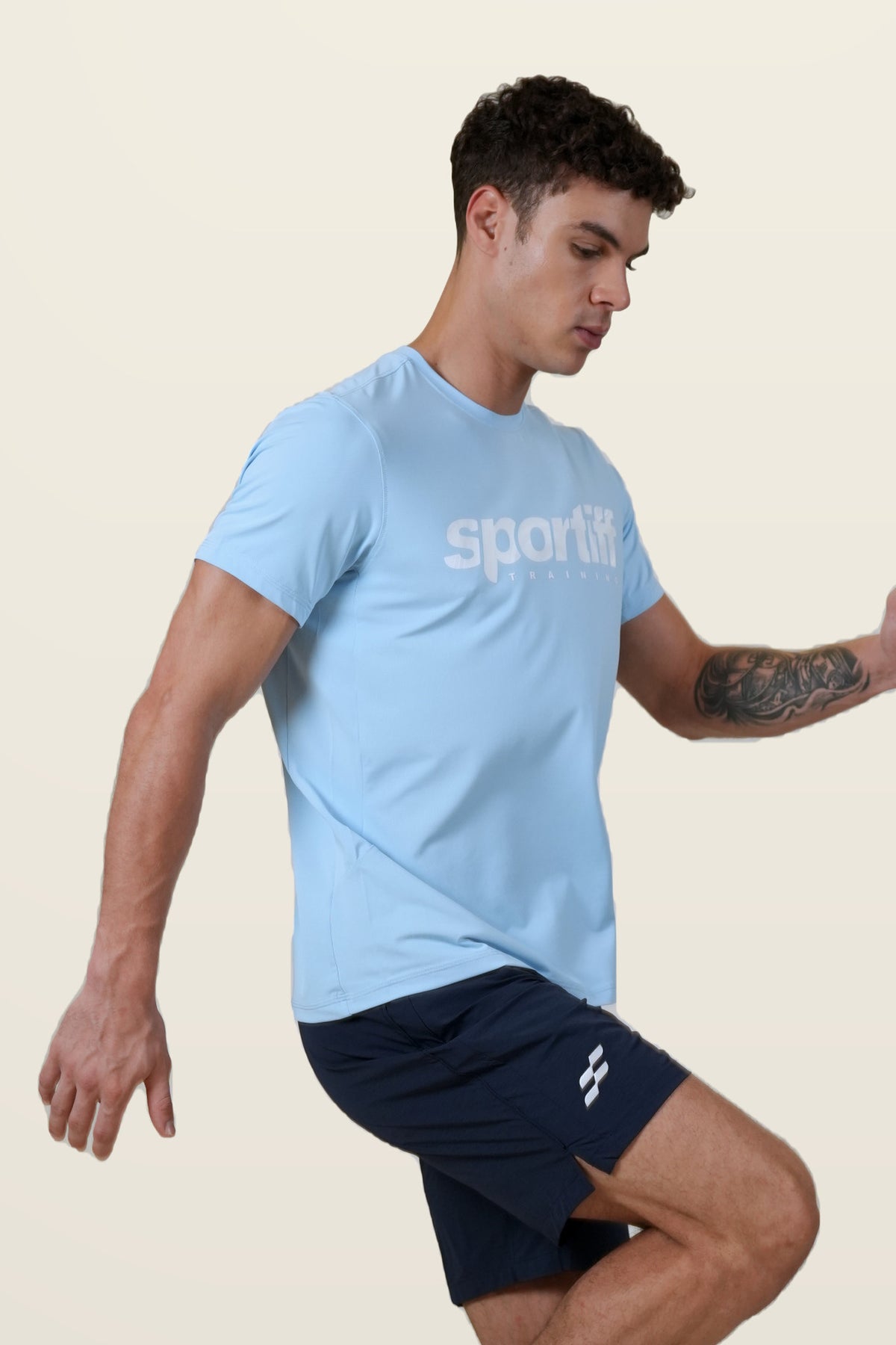 Fit-Gear Flow State T-Shirt | Dusk Blue – three-quarter