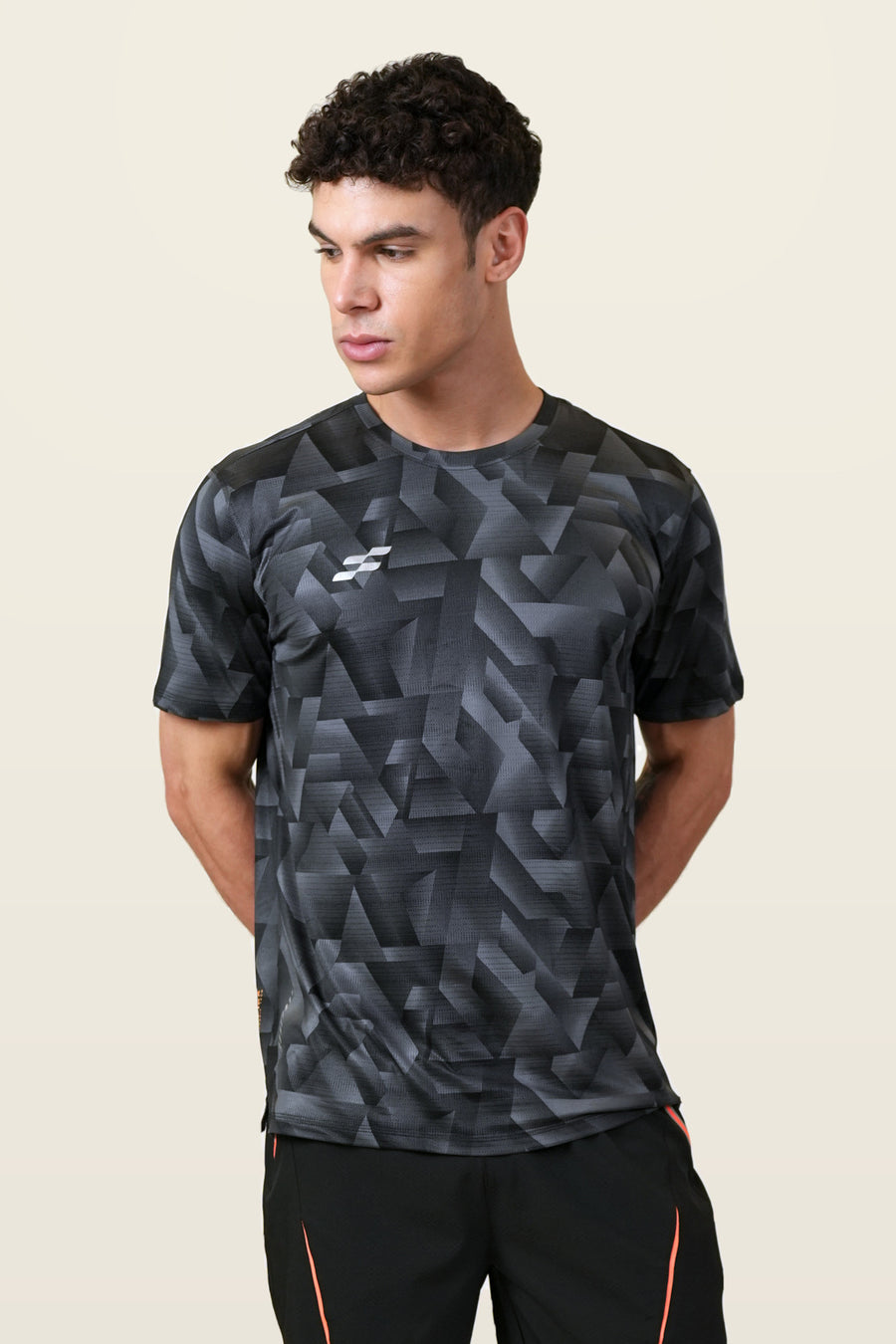 Fit-Gear Grid Force T-Shirt | Black – front