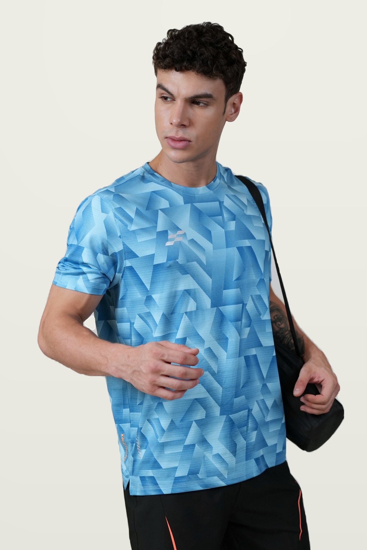 Fit-Gear Grid Force T-Shirt | Sky Blue – front