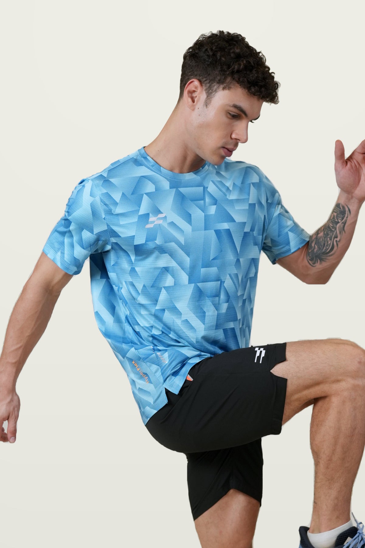 Fit-Gear Grid Force T-Shirt | Sky Blue – front