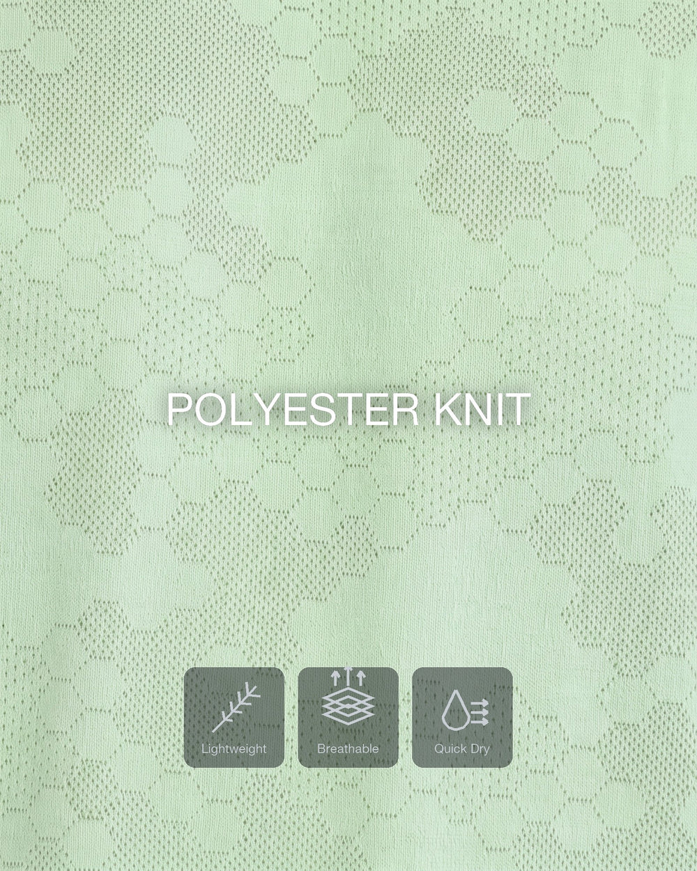 Lightweight polyester that breathes and dries fast.