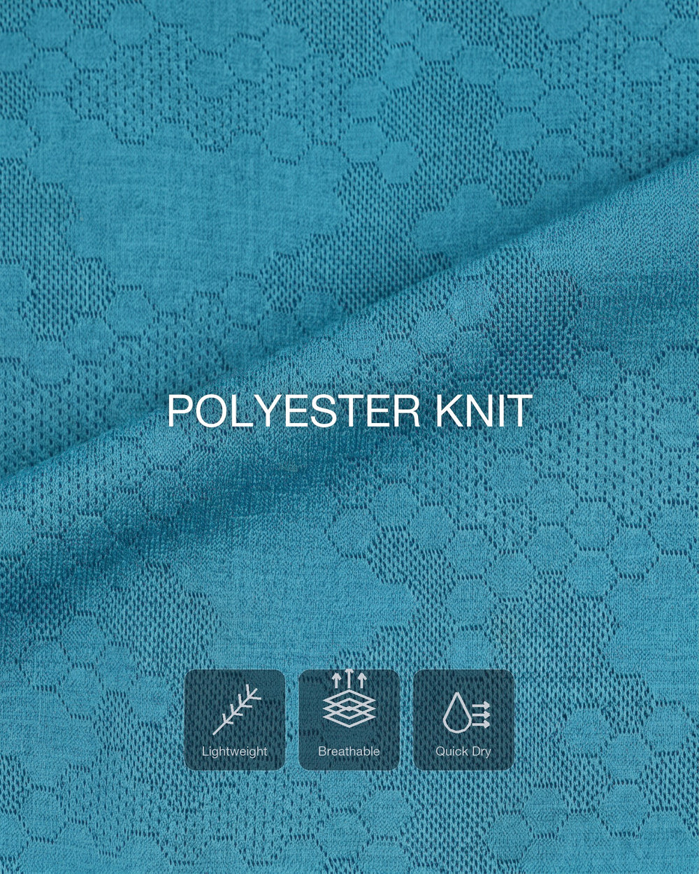 Lightweight polyester that breathes and dries fast.