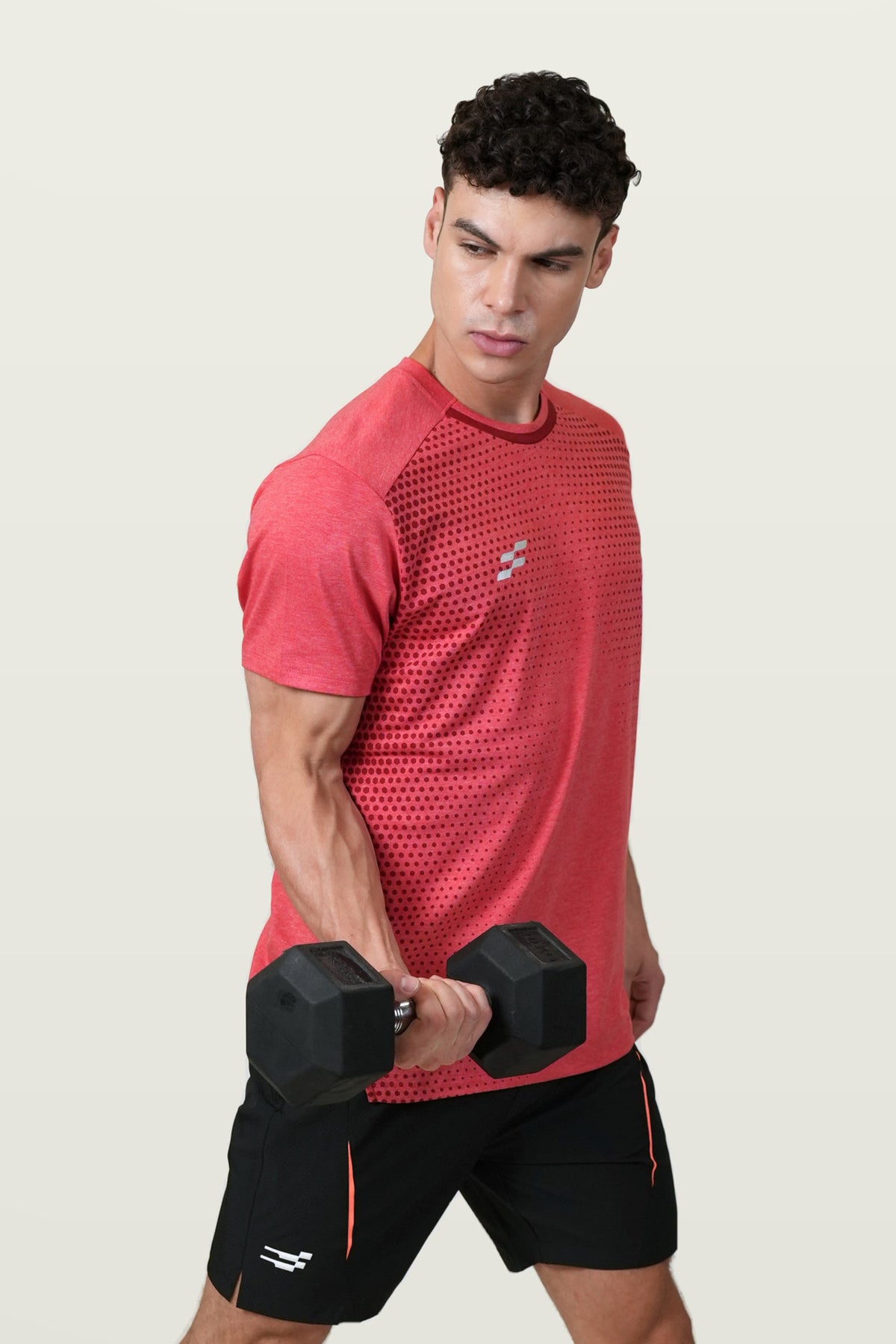 Fit-Gear Pulse Flash T-Shirt | Red – three-quarter