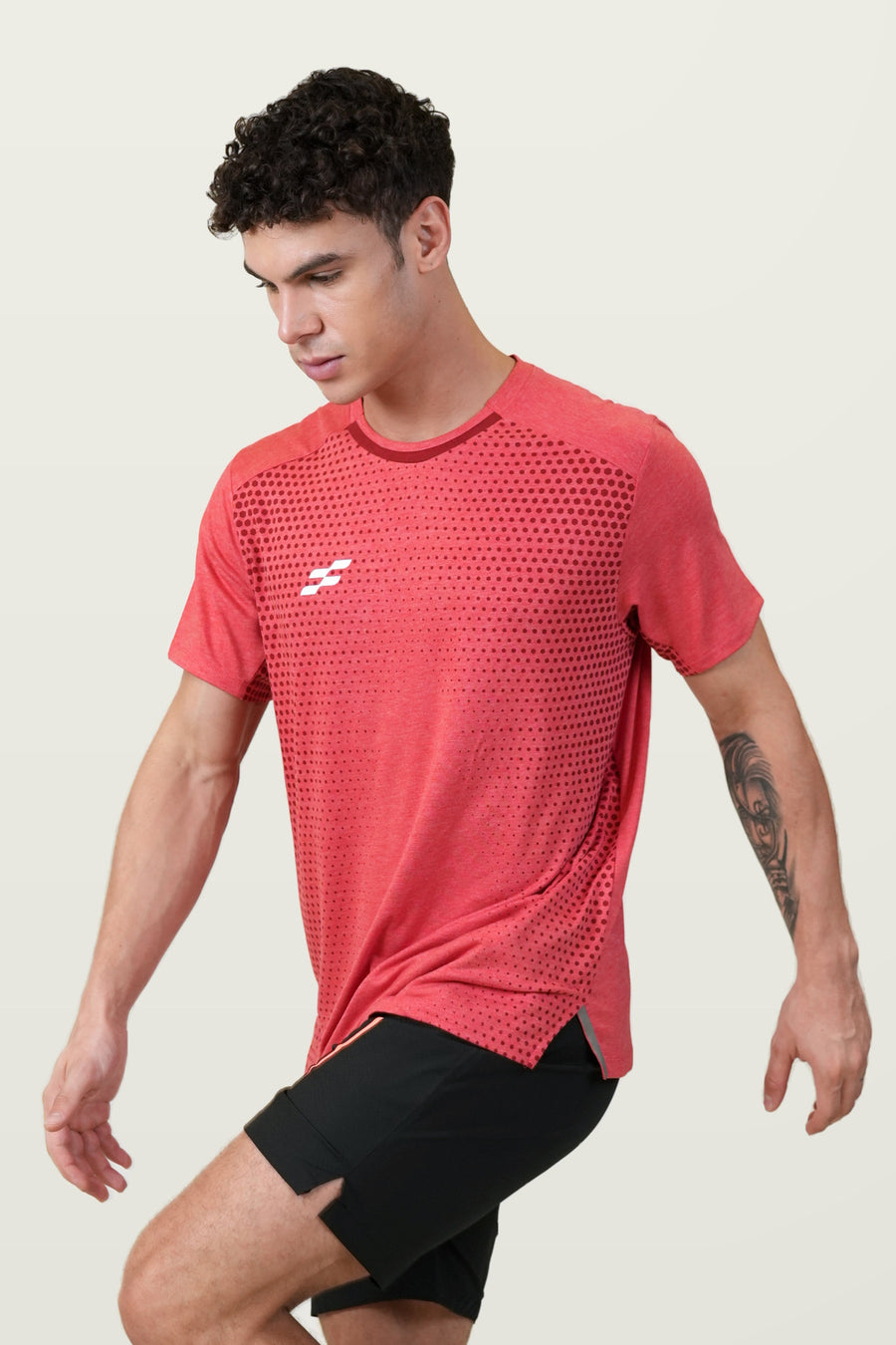 Fit-Gear Pulse Flash T-Shirt | Red – three-quarter