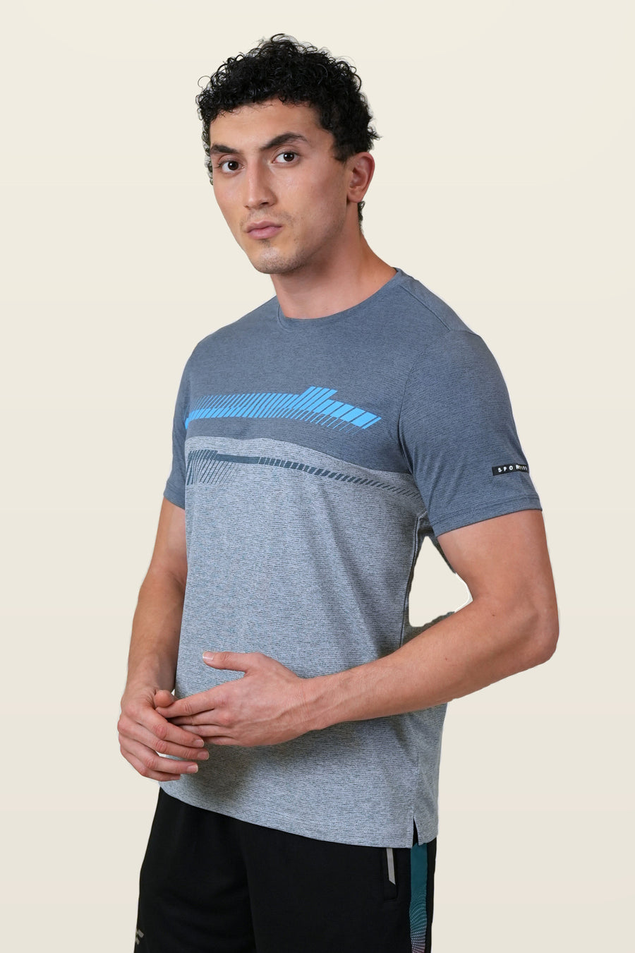 Fit-Gear Rush T-Shirt | Frosted Slate – three-quarter