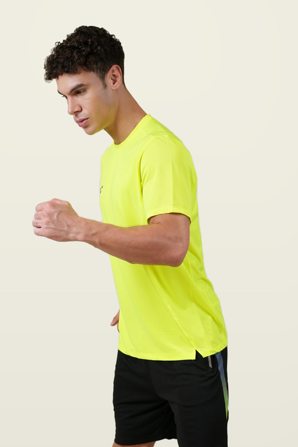 Fit-Gear Tech Matrix T-Shirt | Fluorescent Yellow – side