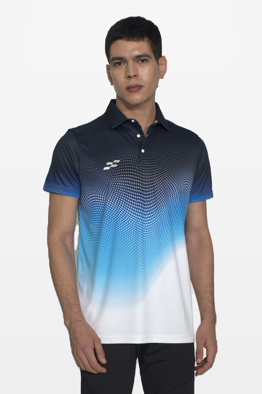 FlowCourt Performance Polo T-Shirt | Navy – front