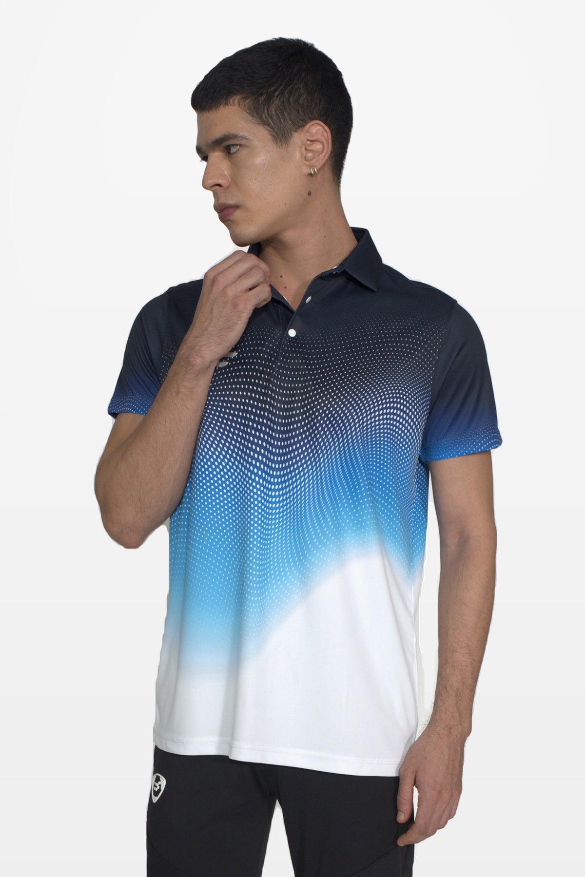FlowCourt Performance Polo T-Shirt | Navy – front