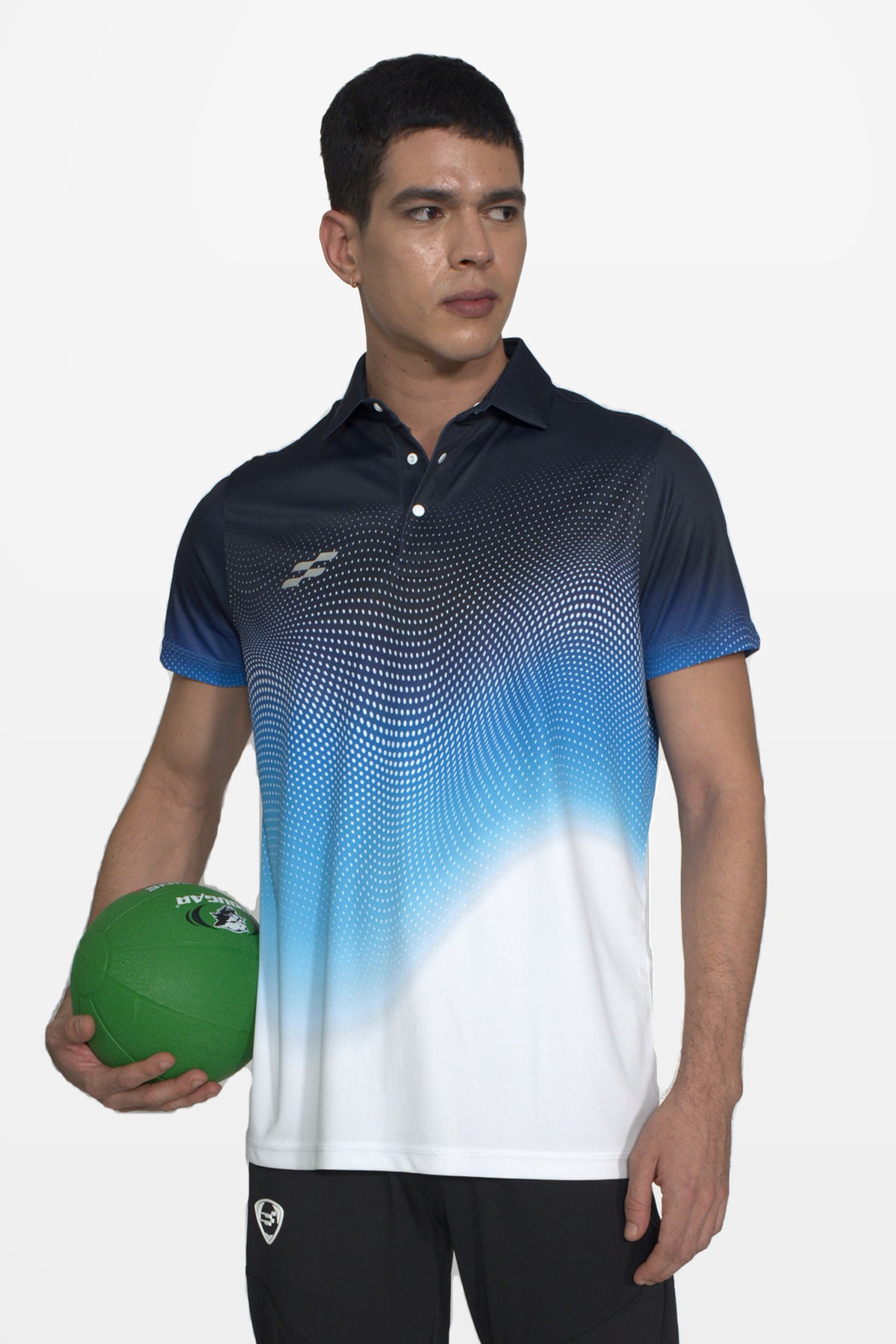 FlowCourt Performance Polo T-Shirt | Navy – front
