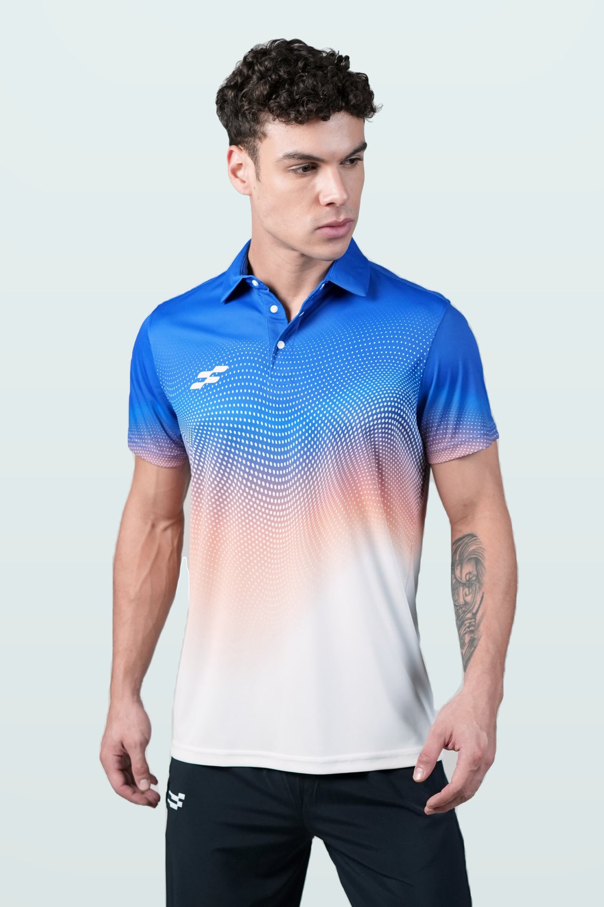 FlowCourt Performance Polo T-Shirt | Royal – front