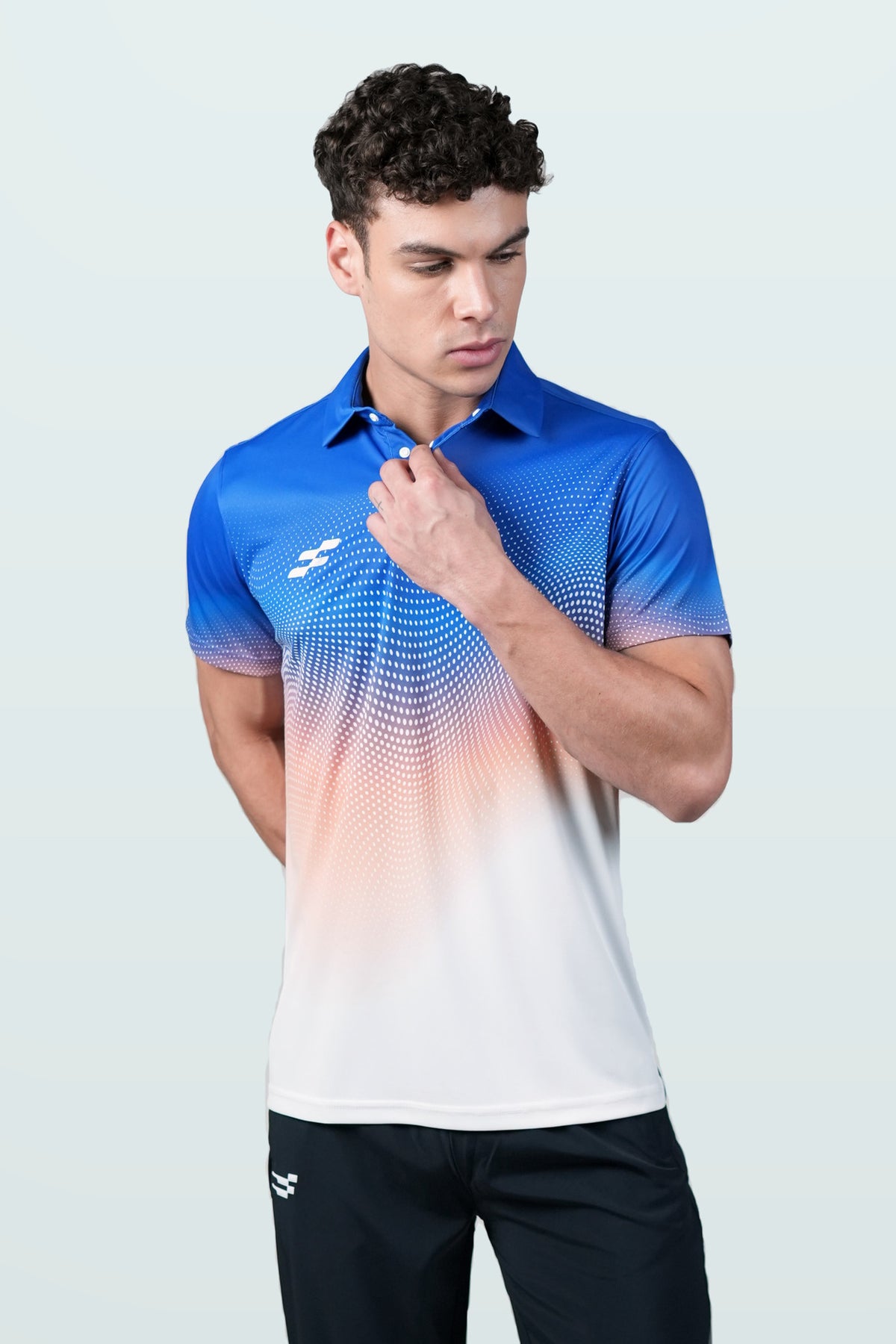 FlowCourt Performance Polo T-Shirt | Royal – front