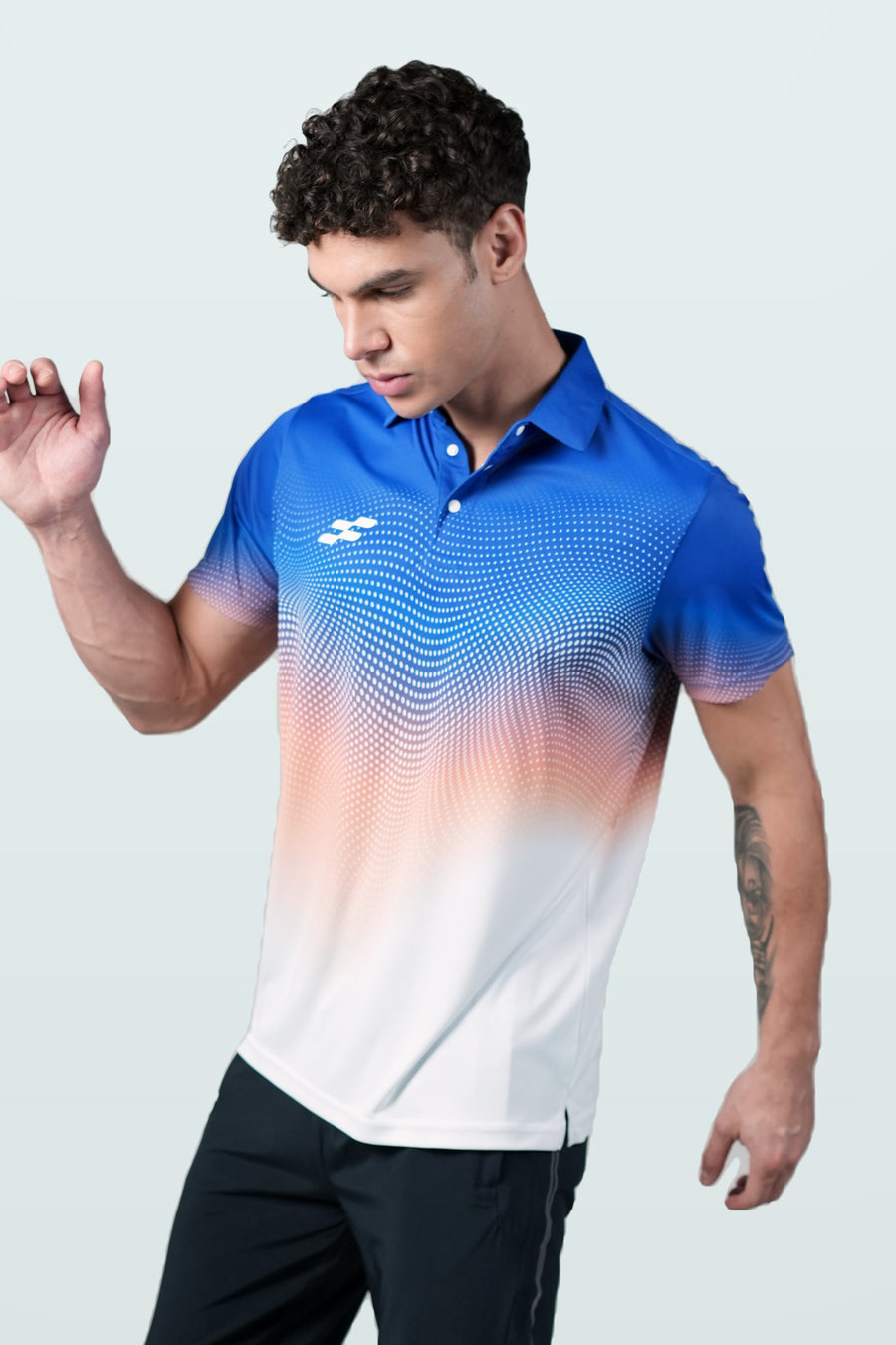 FlowCourt Performance Polo T-Shirt | Royal – front