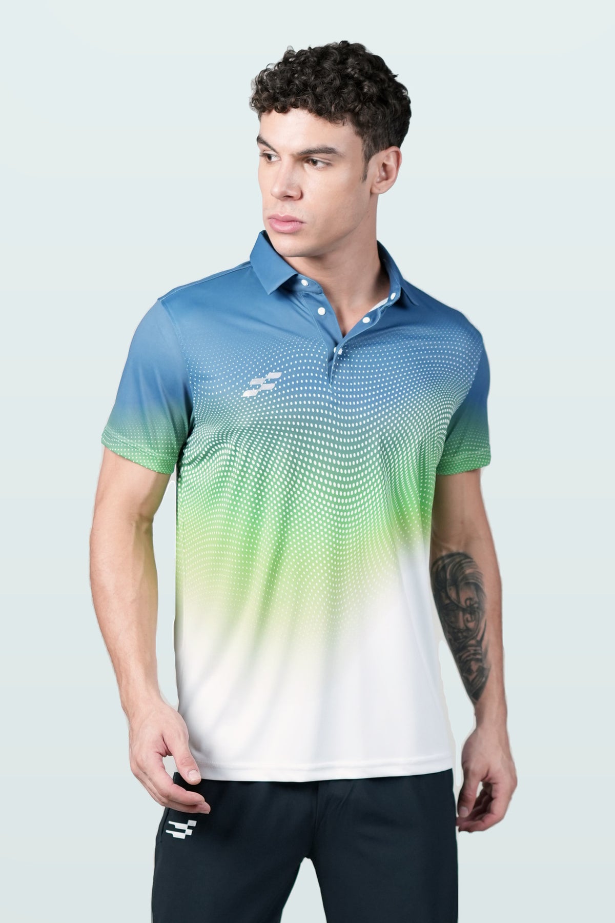 FlowCourt Performance Polo T-Shirt | Slate – front