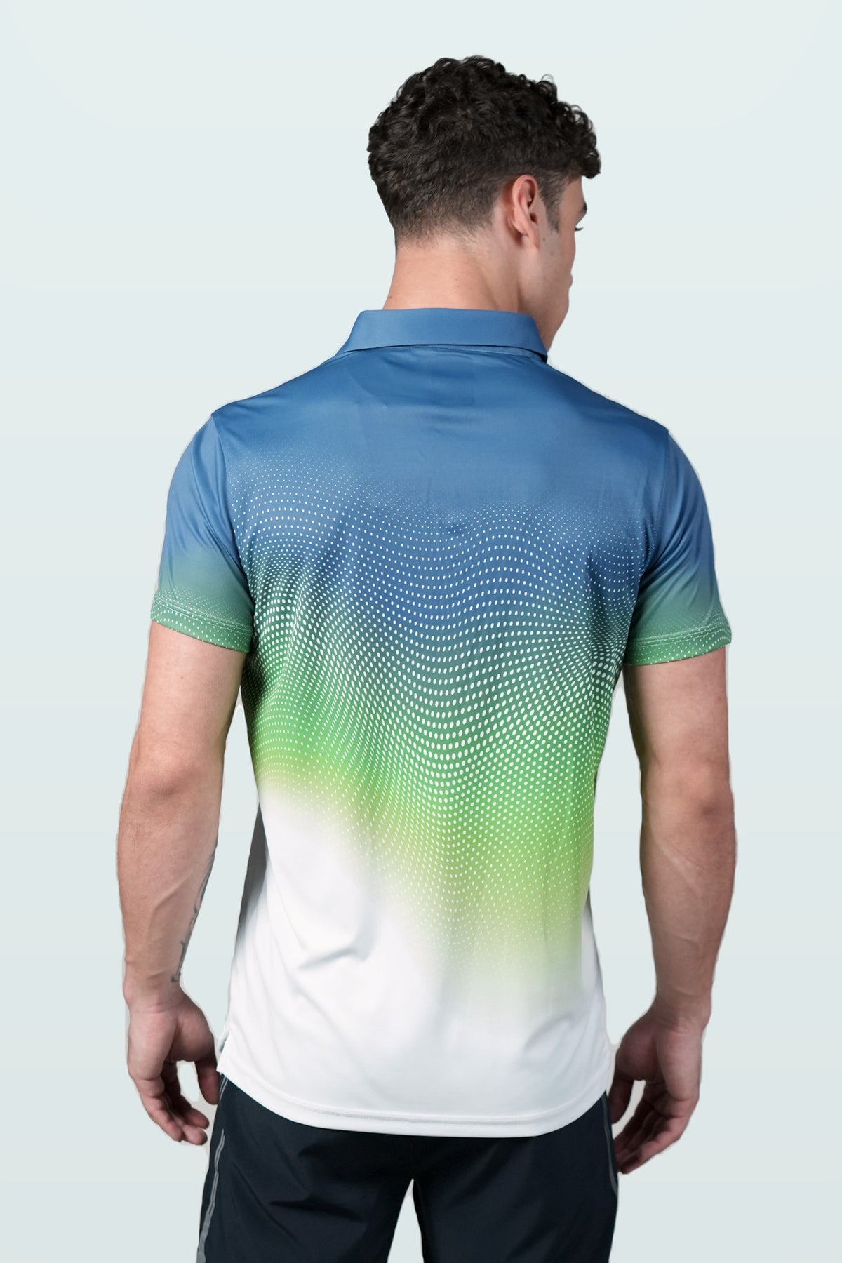 FlowCourt Performance Polo T-Shirt | Slate – back