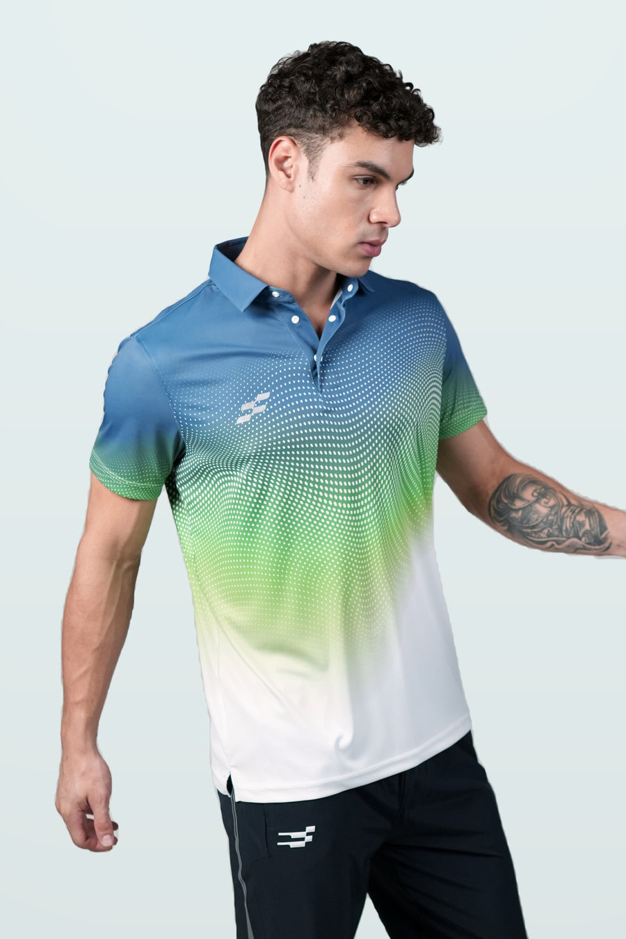 FlowCourt Performance Polo T-Shirt | Slate – front