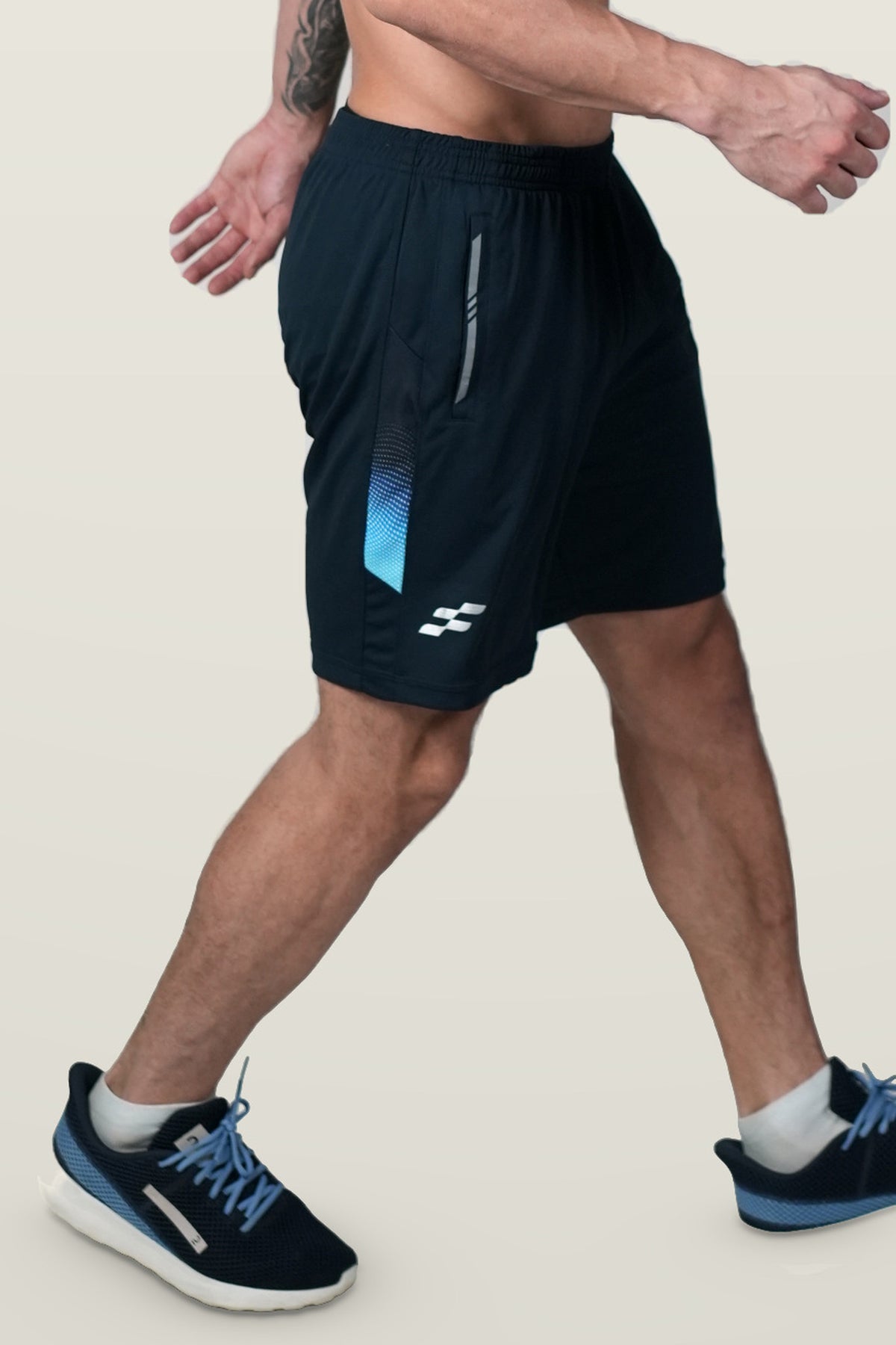 FlowCourt Performance Shorts | Navy – side
