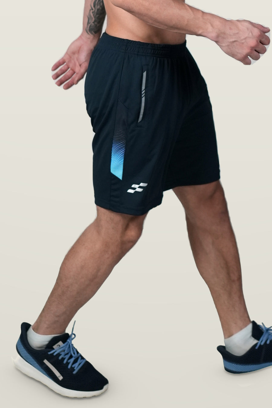 FlowCourt Performance Shorts | Navy – side