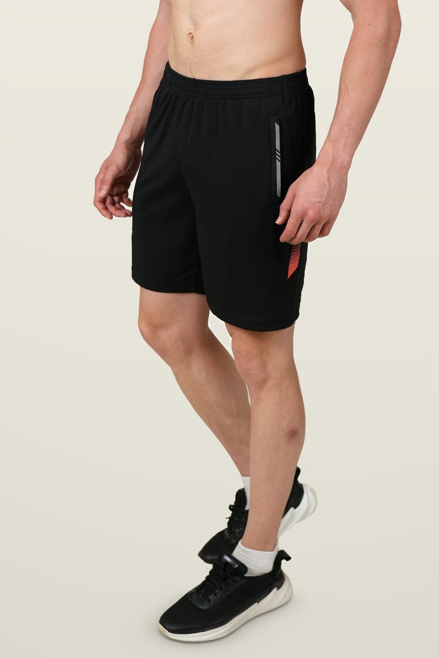 FlowCourt Performance Shorts | Orange – three-quarter
