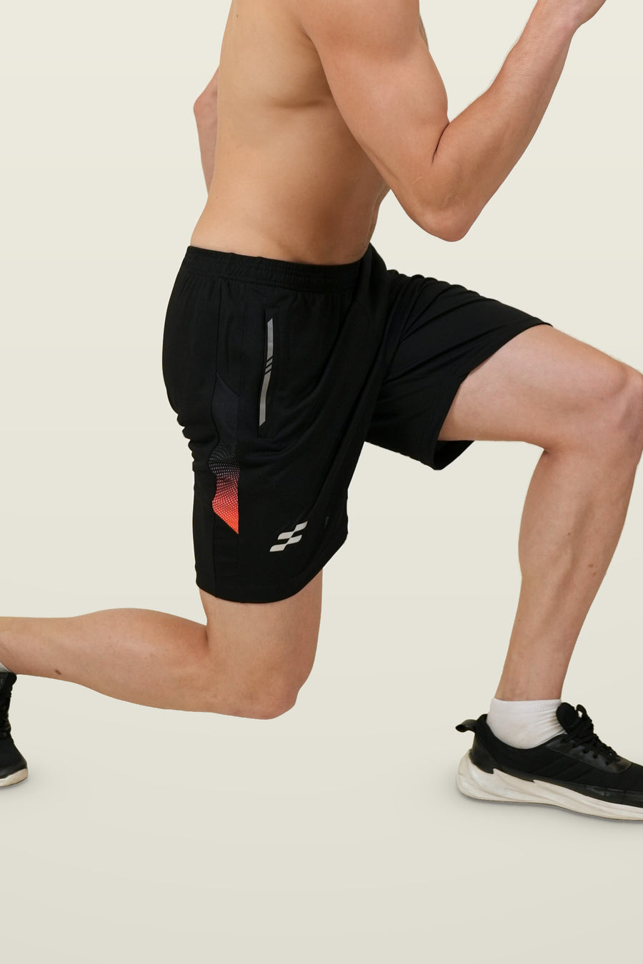 FlowCourt Performance Shorts | Orange – side